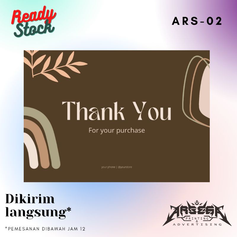 

ARSEGA STICKER - Thank you card Thank you Kartu Terimakasih