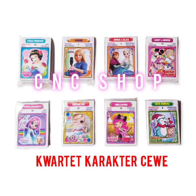 Kartu Kwartet Mini Karakter Mainan Jadul Murah