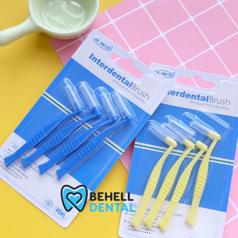 1PACK SIKAT SELA BEHEL GIGI ISI 4 Dengan Tutup Dr Smith - INTERDENTAL BRUSH ORTHO Dr.Smith - DENTAL FLOSS BEHELLDENTAL - Sikat Pembersih Sela Celah Gusi Dan Gigi - Tusuk Orthodontics Orthodontics Ortho Dental Behelldental