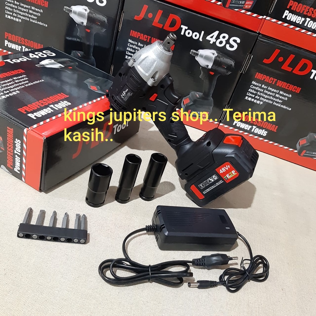 1 BATRE IMPACT WRENCH yang 650nm jv88 48s JLD cordless bor buka tutuip baut impek impect impec wren 