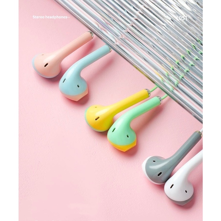 Headset Macaron U24 Handsfree Matte Colorfull Hifi Stereo Extra Bass Dengan Mic Jack 3.5mm Earphone Untuk Handphone Smartphone