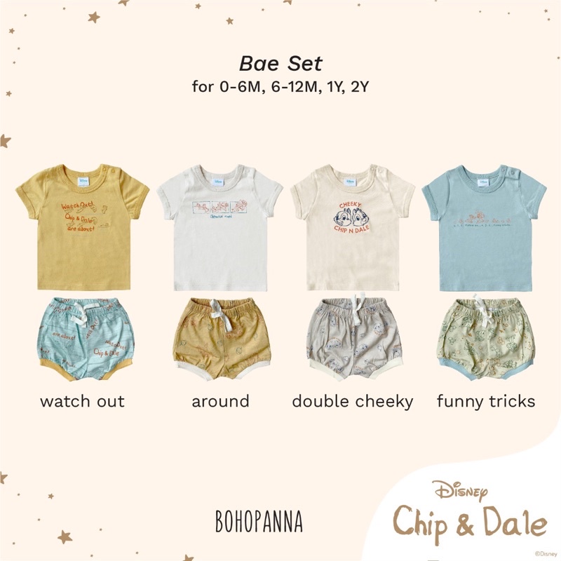 Bohopanna Bae Set NEW 0-2y / Setelan Pendek Bayi