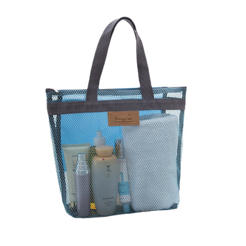 MAANGE Tas Kosmetik Organizer Travel Pouch Tas Pantai Jinjing Ritsleting Portabel Tas Cuci Perjalanan Tas Penyimpanan Ta