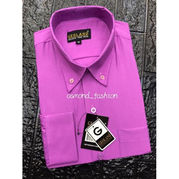 kemeja polos reguler Geoland ungu magenta