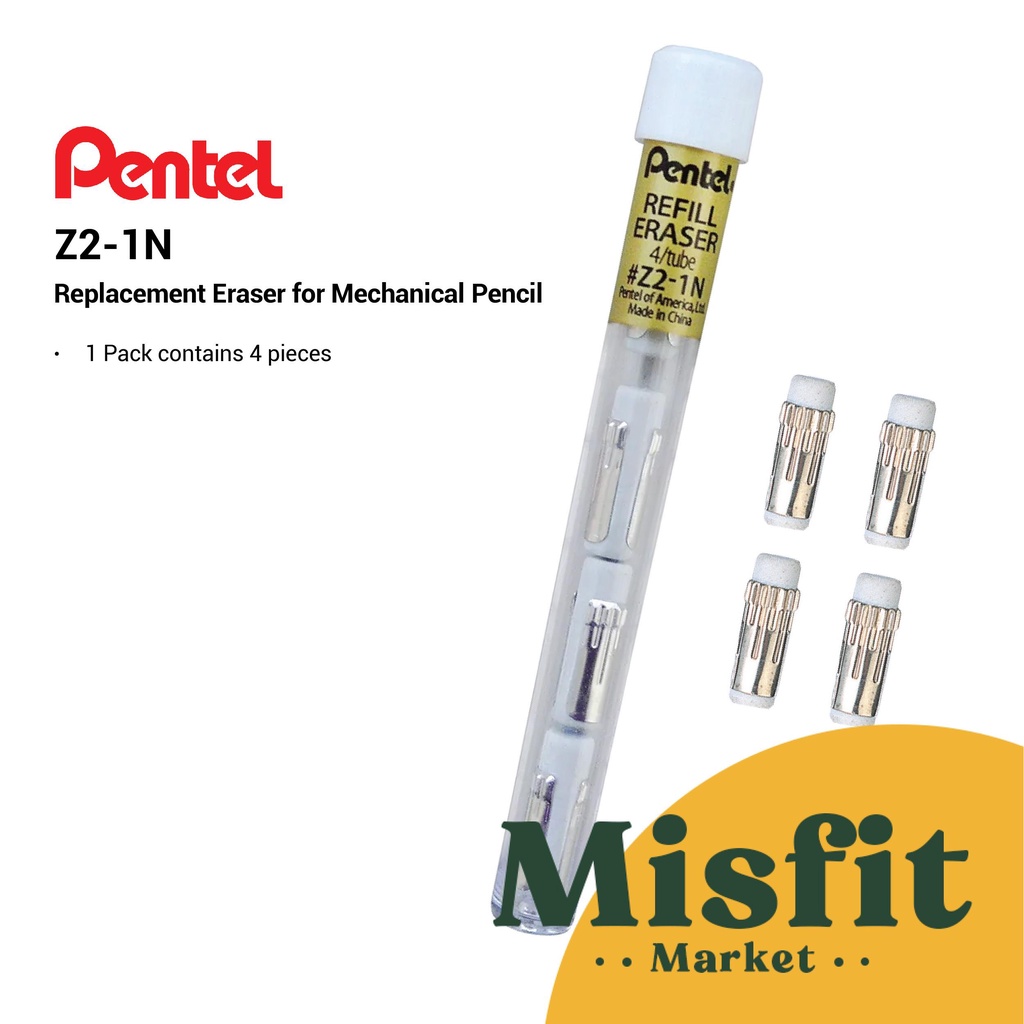 

Pentel Z2-1N Eraser Refill for Graph Gear Orenz Mechanical Pencil Penghapus isi ulang Pensil Mekanik