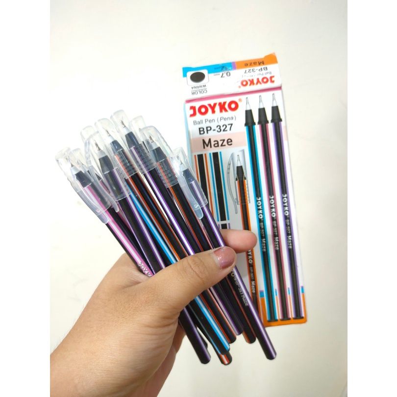 BIMBIM BALL PEN  PULPEN PENA JOYKO BP-327 Maze 0.7 mm BOLPEN MURAH HITAM BLACK BP 7 GROSIR TIDAK MUDAH KERING ATK KANTOR ASLI BOLPOINT