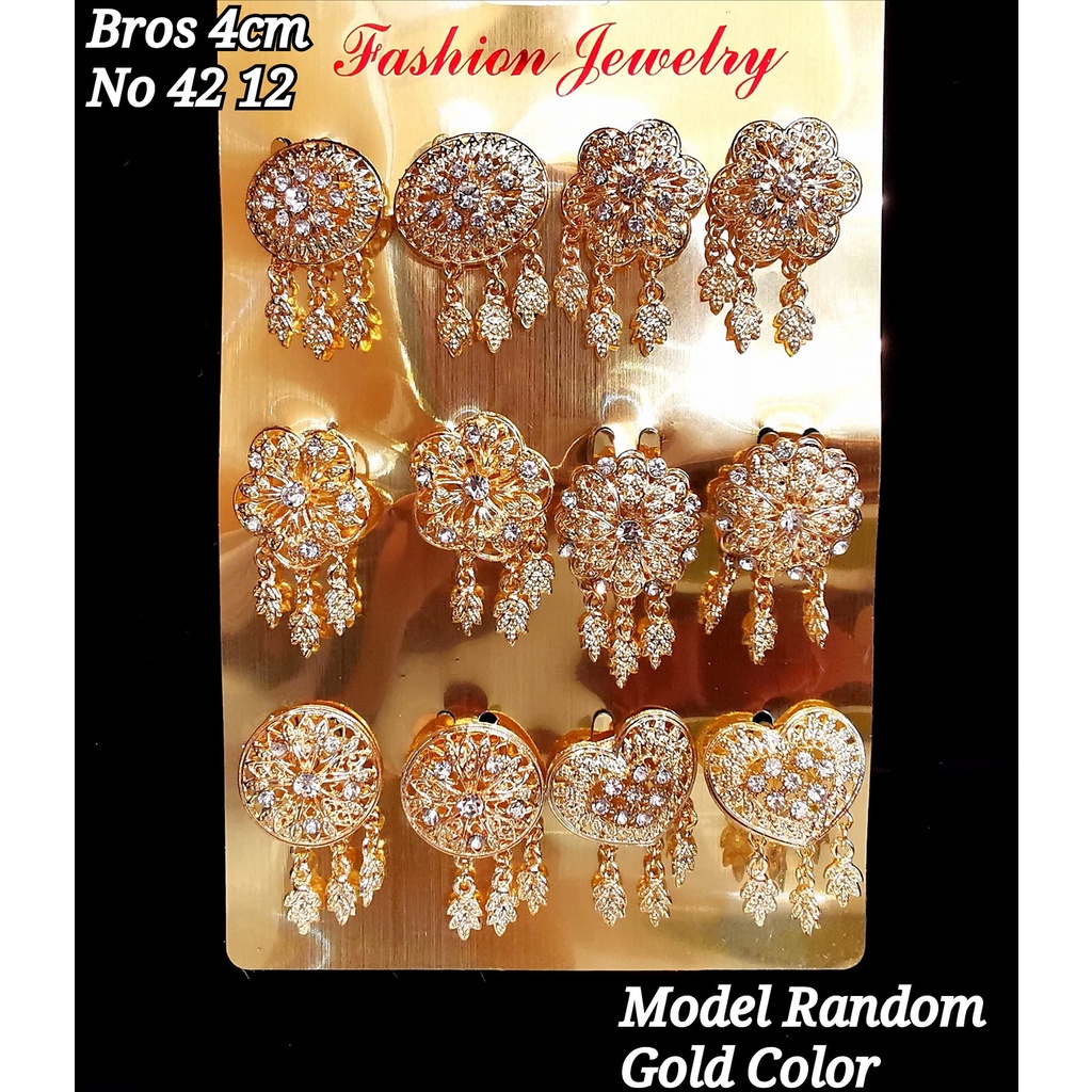 SATUAN- Bros Mix Model Uk.4cm Gold Collor SJ 0044-BROS KEBAYA MINI_Bross Peniti Hijab TKJKT