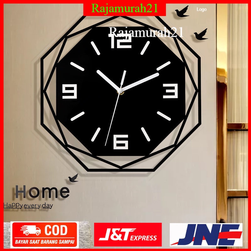 Jam Dinding Bulat Quartz Creative Design Modern 30CM - Black - 7RHZQ2BK