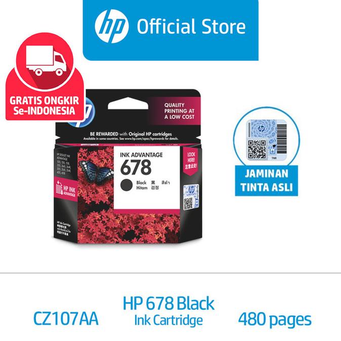 Tinta Printer Hp Original 678 Black / Deskjet 1515 2515 2545 2645