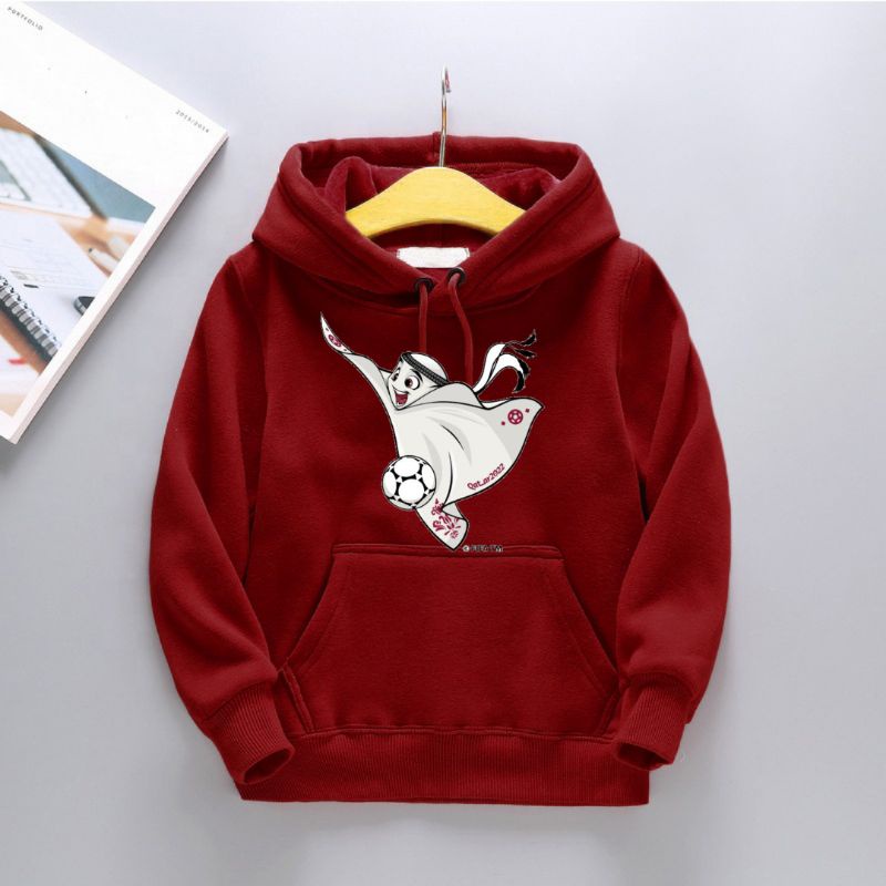 JAKET ANAK SWEATER HOODIE ANAK MASKOT PIALA DUNIA QATAR