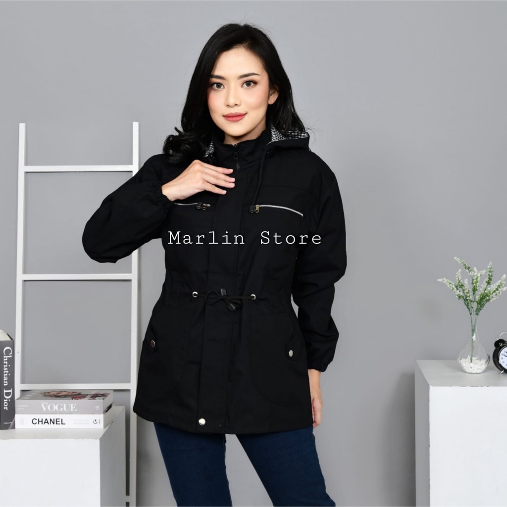 Marlin Store Parka Wanita Jumbo Size L - XL - XXL - XXXL - XXXXL Hoodiie Bisa Dilepas