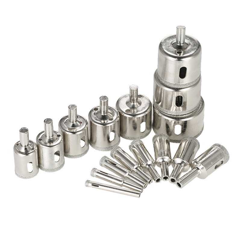 Mata Bor Set Beton Kayu Kramik Kaca Marmer Granit 6mm-50mm 16 PCS Diamond Coated Hole Drill Bit Taffware