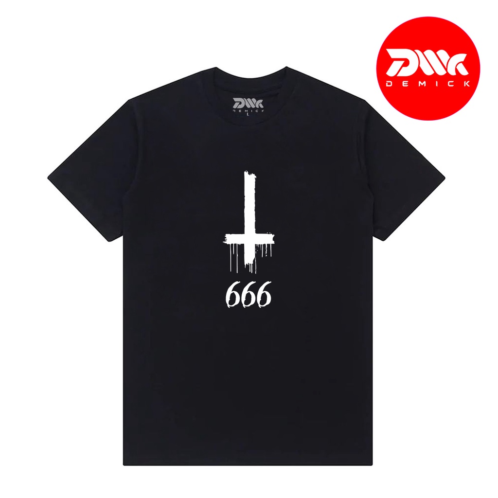 Kaos Satanic Lucifer Pentagram 666 Baju Satanic Black Lamb