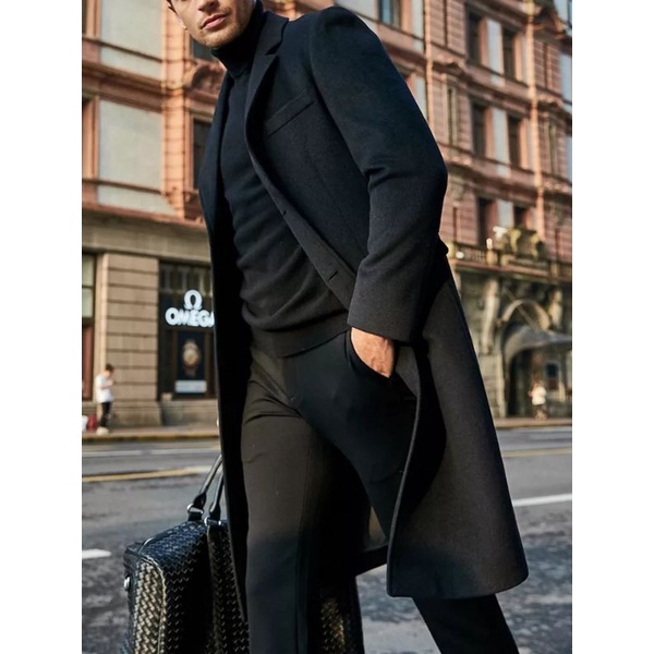 [BIG SIZE]  PREMIUM  Jas blazer jubah panjang pria/long coat pria/katun flecee jaket jubah pria keren