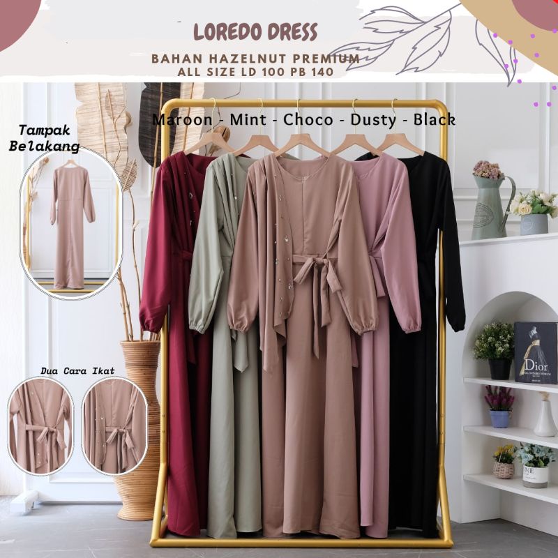 Loredo Dress Multifungsi Ld 100 Size S M L/Dress Kondangan/Dress Hazelnut/Dress Pesta/Dress Lebaran/Dress Photoshoot