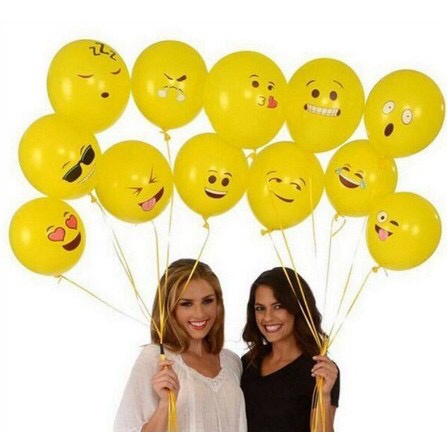 BALON LATEX EMOJI 12 INCHI BALON SMILE LOVE KEREN HARGA SATUAN