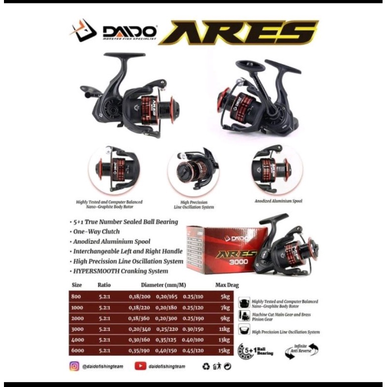 REEL DAIDO ARES 1000,2000,3000,4000,6000