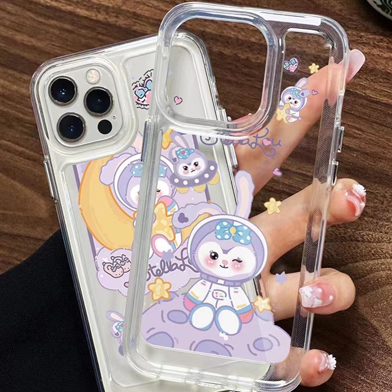 Casing Ponsel Lembut Kelinci Lucu Kompatibel Untuk IPhone Case14 13 12 11 Pro XS Max Transparan Shockproof TPU X XR 78 6 6S Plus Cover