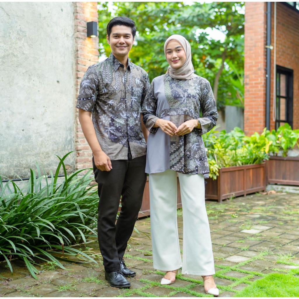 Batik Couple Modern M L XL XXL Jumbo Atasan Batik Kerja Wanita Kantor Blouse Batik Baju Batik Wanita Seragam Batik Modern