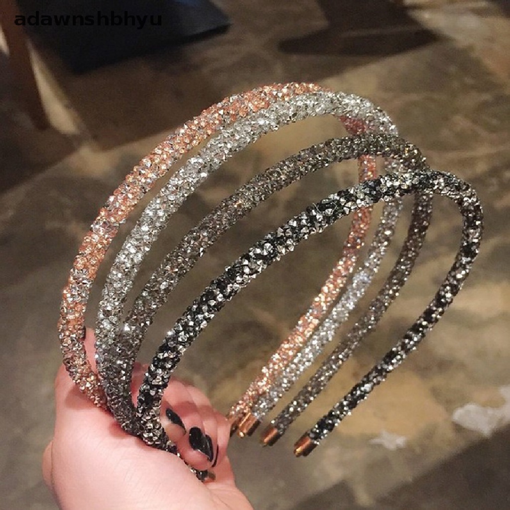 Adawnshbhyu 1PC Fashion Bando Lembut Untuk Wanita Berlian Imitasi Hairband Gadis Aksesoris Rambut ID