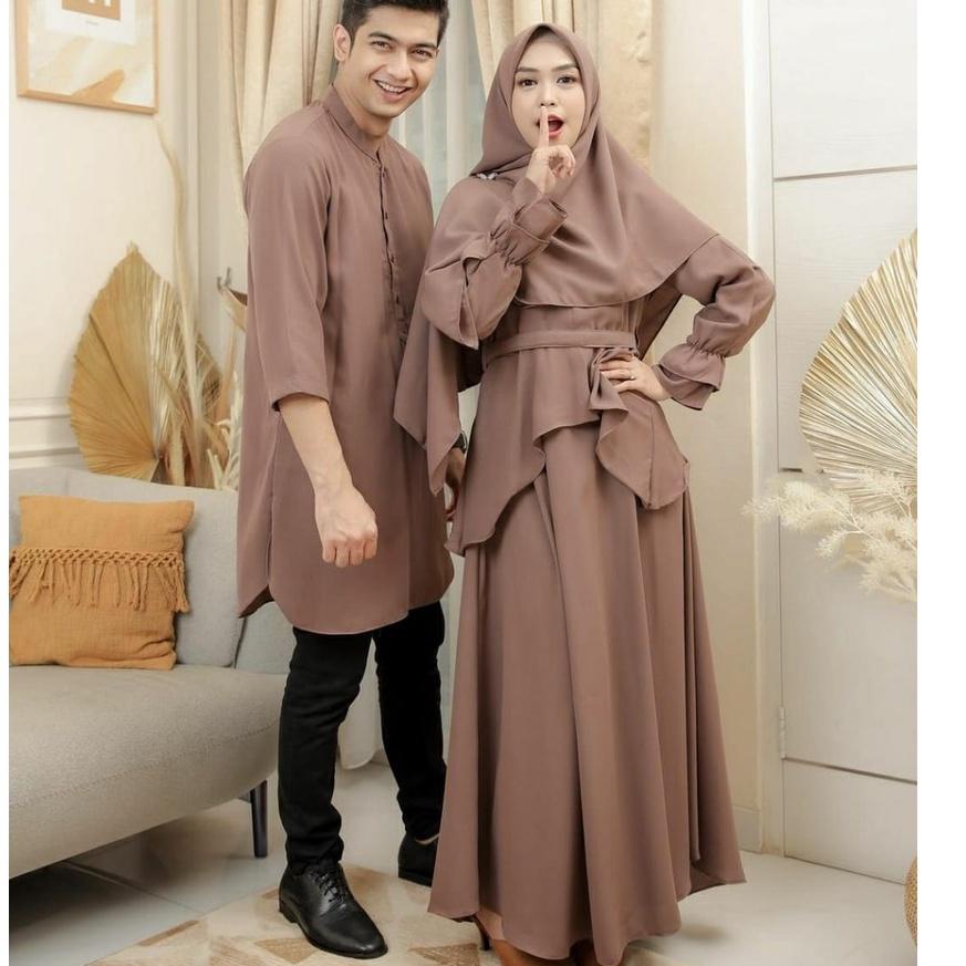 - Ricis Ryan Couple Baju Pasangan Setelan Gamis Syarii Dan Sirwal Polos Ria Ricis Ryan TR CP Fit L B