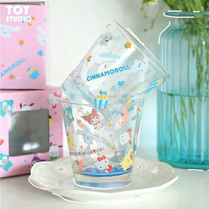 Peralatan Minum Gelas Beling/Gelas Kaca Sanrio Cinnamoroll Full