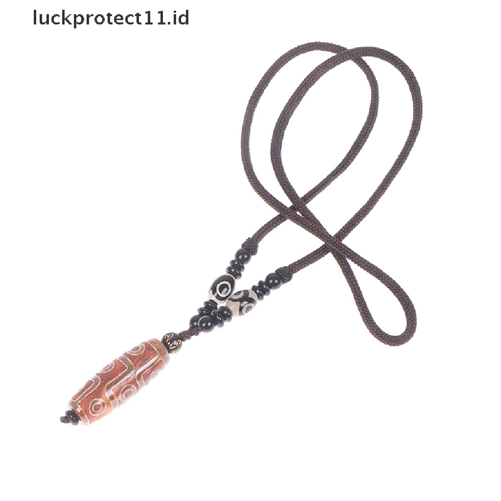 /Fashion Hot// Fashion// 1Pc Sembilan Mata Tibet Dzi Liontin Kalung Tibet Surga Manik Membawa Keberuntungan.