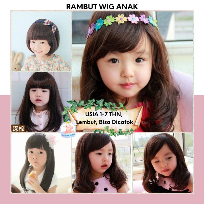 Wig Anak Rambut Palsu Anak Perempuan Lucu Import