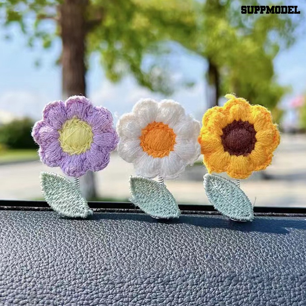 [Dekorasi] Ornamen Bunga Matahari Dengan Per Anti Goyang Konsol Tengah Otomatis Sunflower Decor Untuk Mobil