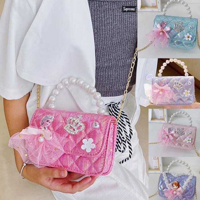 Tas Frozen Anak/Tas Elsa Import/Tas Selempang Bahu Pesta Anak Import