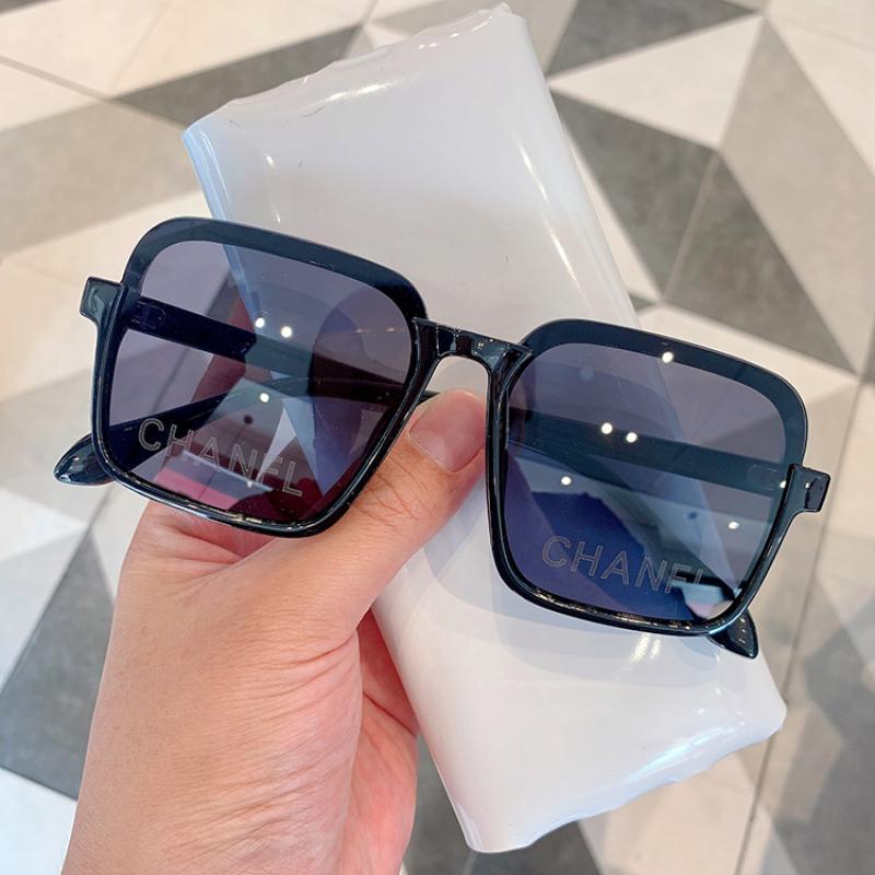 Fashion Half Frame Sunglasses Kacamata Huruf Persegi Untuk Wanita Pria