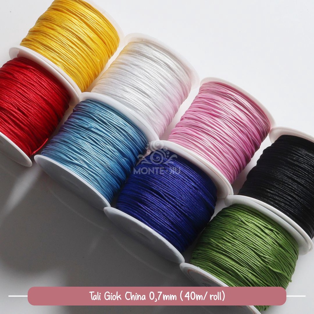 Tali Giok China Pita Giok China Nylon Premium Bahan Craft Murah Aneka Warna 0,7 MM Roll