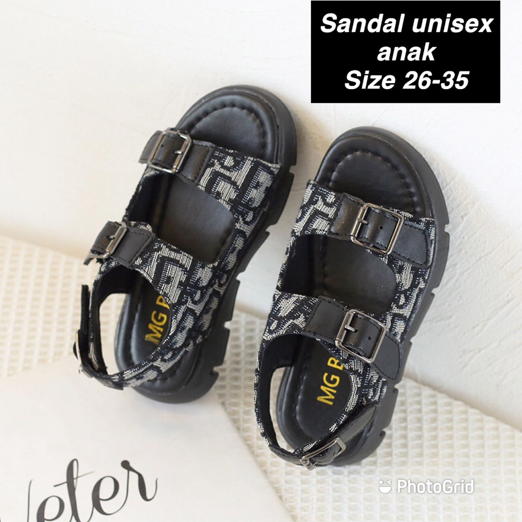 (LOLI-JKT) D983 SANDAL ANAK UNISEX DIRO PLATFORM HOOK-LOOP SIZE 26-35