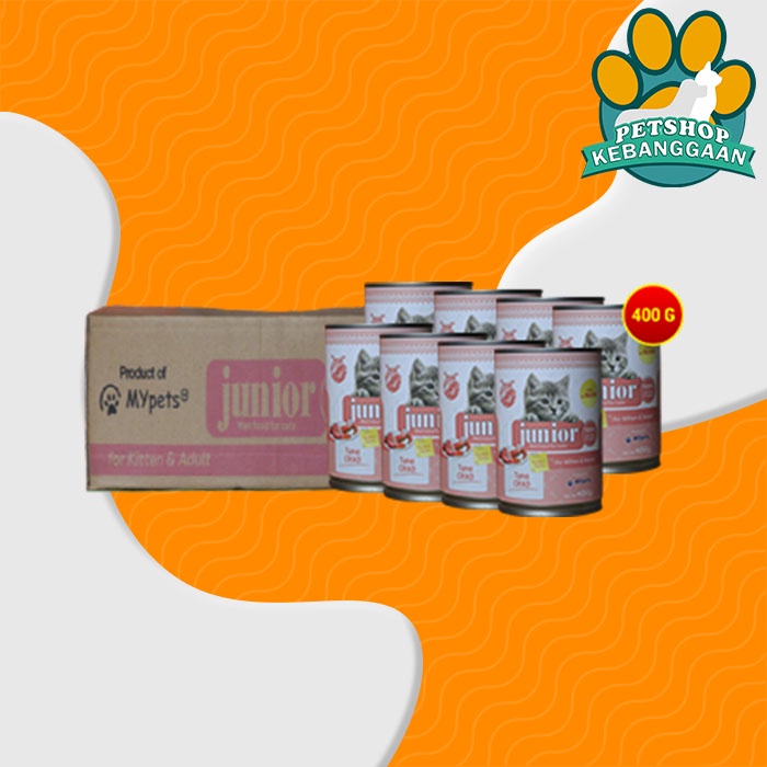 GOSEND Makanan Kucing Junior Wet Food Kaleng 400 Gram Dus isi 24 Pcs