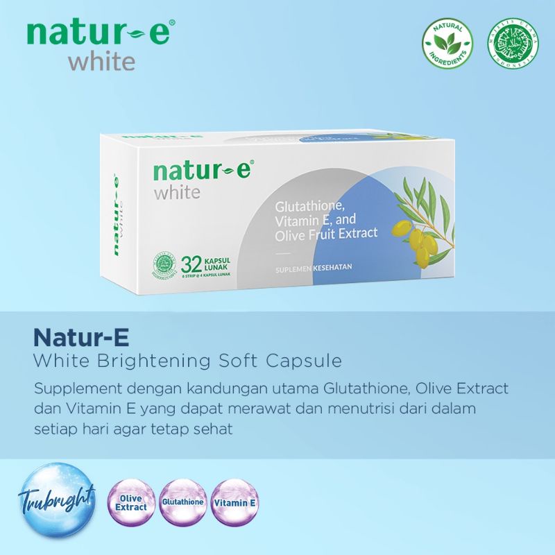 NATUR-E WHITE KAPSUL GLITATIONE, VIT E, OLIVE FRUIT EXTRACT