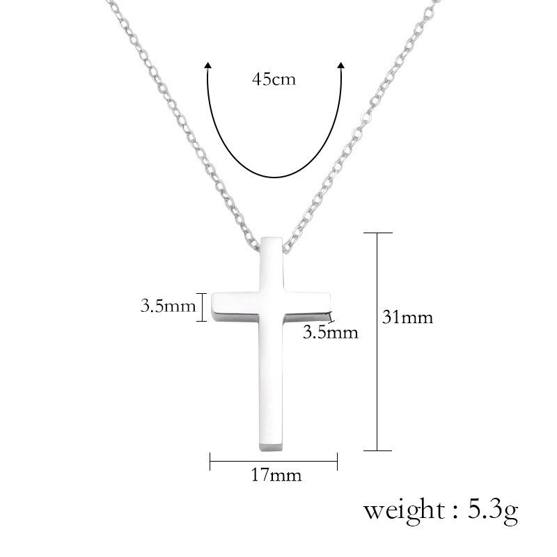 Pasangan Eropa Dan Amerika Mode retro Cermin Salib Liontin Perhiasan Kalung Baja Titanium