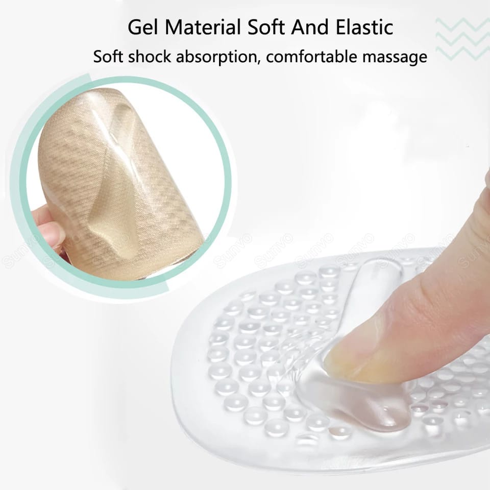 1 Pasang Insole Gel Depan High Heels / Sol Sepatu Gel Silikon Lembut Anti Slip Anti Pegal Anti Sakit dptb