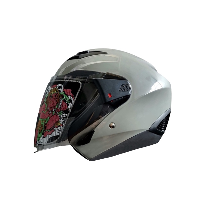 Helm Zeus ZS611 Solid Audi Grey Glossy | Zeus ZS 611 Double Visor