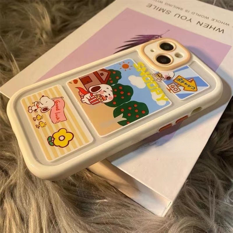 Case Motif Kartun Snoopy Untuk IPhone 12 13 14 11 Pro Max X Xs Max Xr ppqwdr