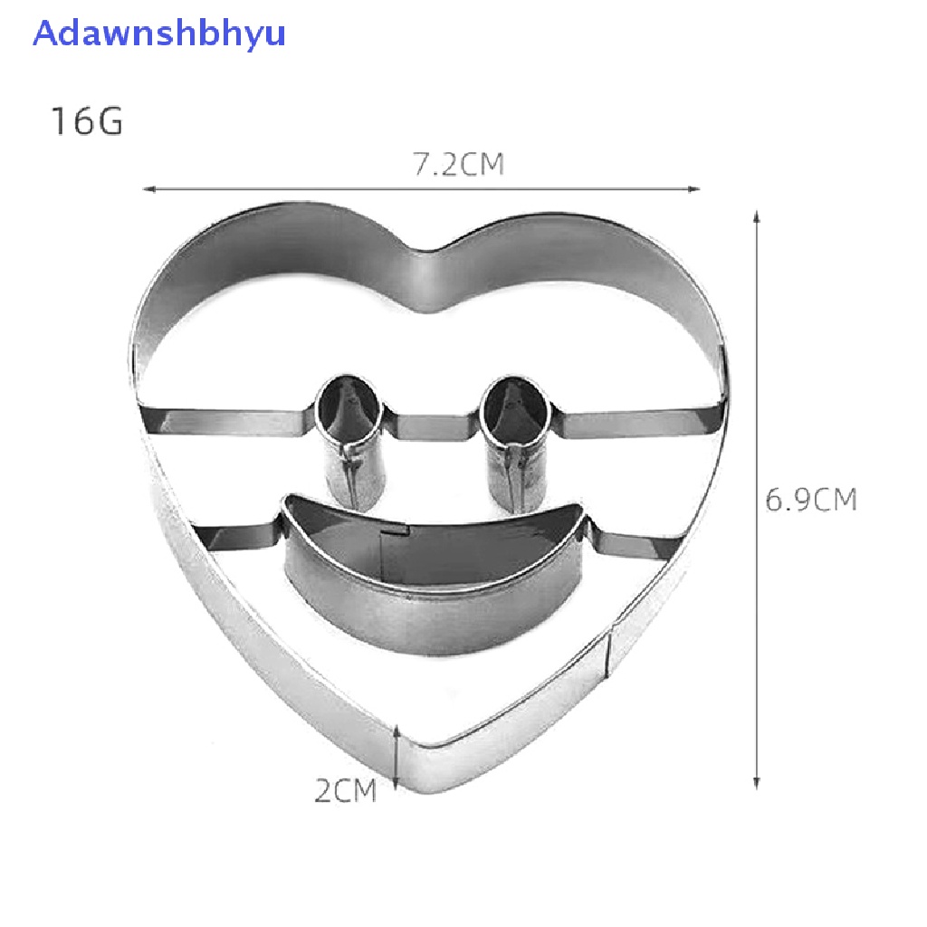 Adhyu 4Pcs/Set Cookie Cutter Cute Smiley Sugar Biskuit Cetakan Fondant Kue Baking Tools ID