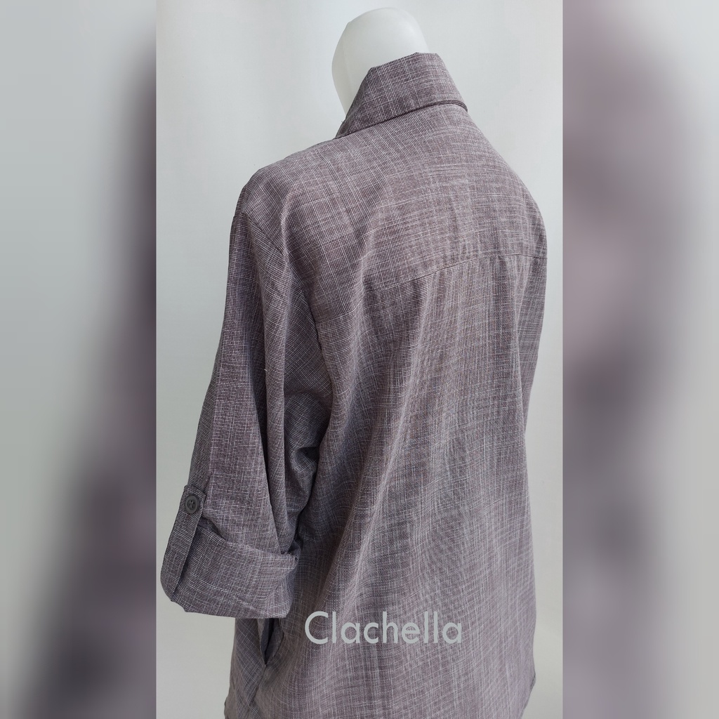 Clachella Kemeja Wanita Motif Abstrak, Baju Atasan Wanita B218553