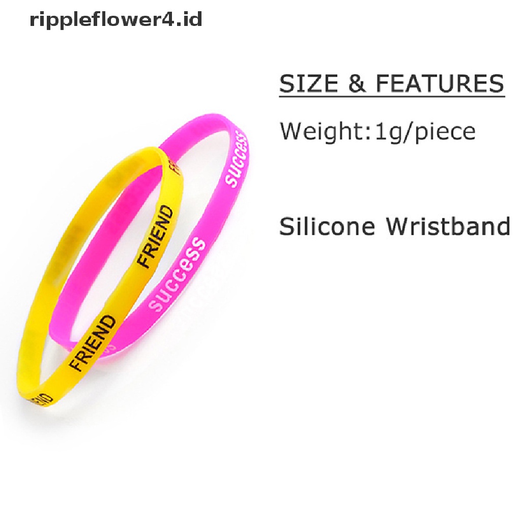 {rippleflower4.id} 10pcs/lot Curah Grosir Fashion Multicolor Gelang Silikon Untuk Wanita Karet~