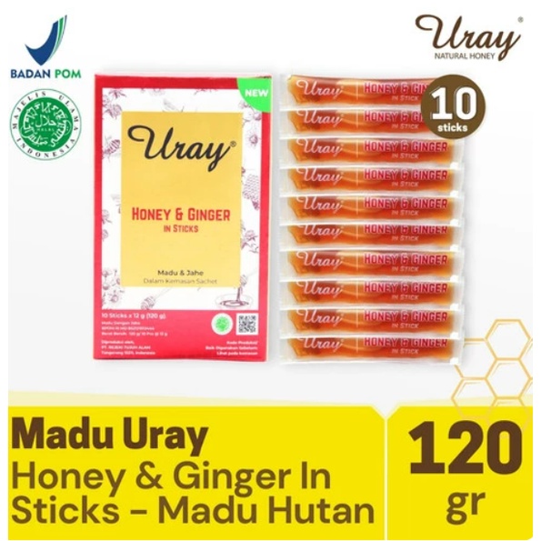 MADU URAY STICK SACHET ASLI MURNI | GINGER MADU HUTAN NUTRISI NATURAL HONEY