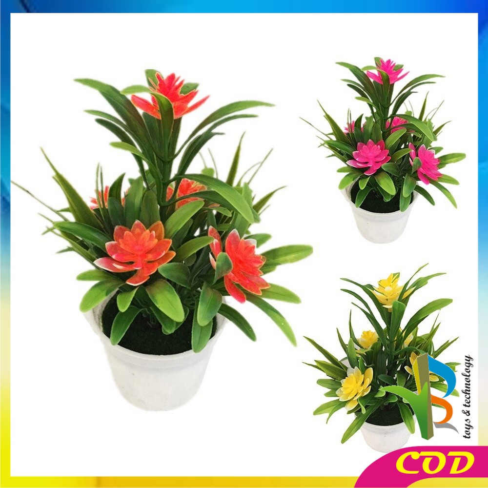 RB-C83-87 Ornamen Pot Bonsai Dekorasi Rumah / Meja Pajangan Bunga Hias Plastik Artificial Flower