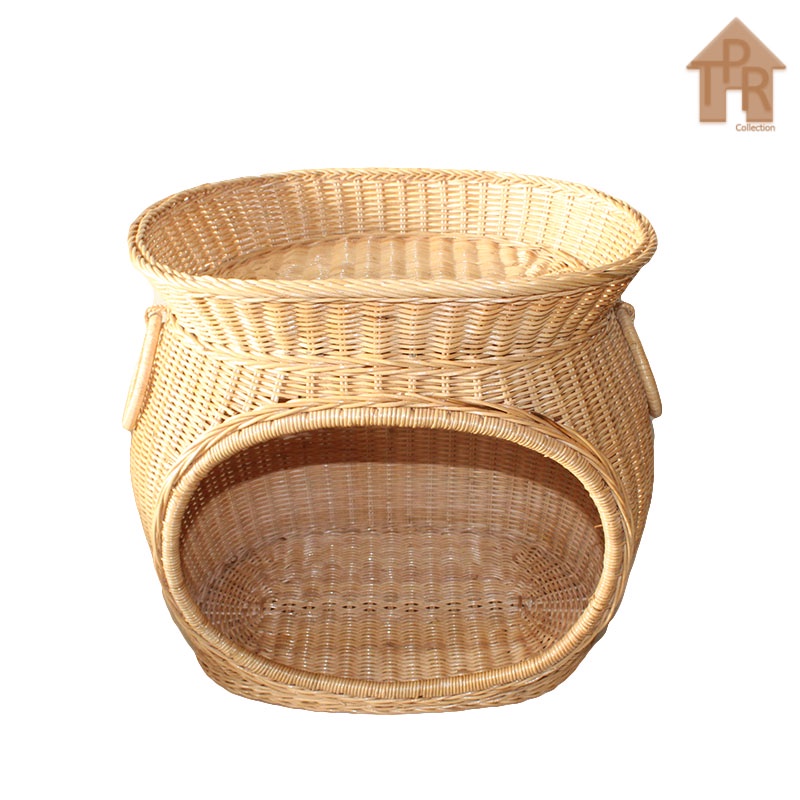 Rotan - Pet Basket Keranjang Kucing Anjing Tingkat Oval D50