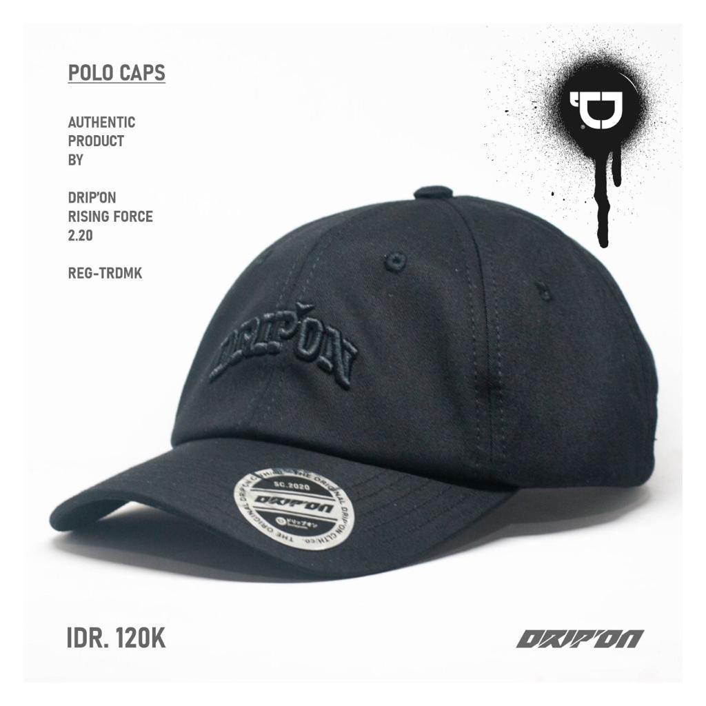 DRIP ON Topi Baseball Polocap Polo Cap Logo Black 06