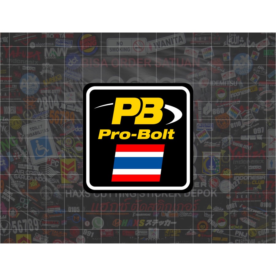 Cutting Sticker Probolt Flag ukuran 6 cm untuk motor mobil
