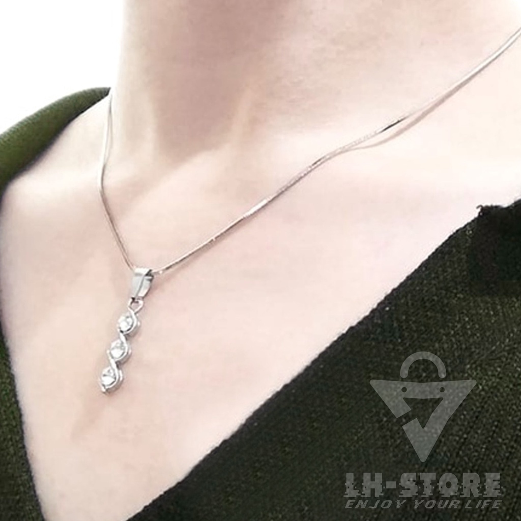 KALUNG PRIA/WANITA TERBARU LIONTIN PERMATA BARIS BULAT ANTI KARAT DAN TIDAK LUNTUR