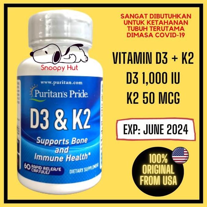 Puritans Pride D3 K2 - Multivitamin - Vitamin D - Vit D - Asli Usa J_V6X57J4I