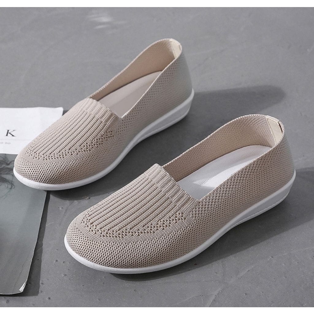 TOPGROSIR &quot;FREE BOX&quot; LV0175 Sepatu Slip On Wanita Import Rajut Sepatu Wanita Tanpa Tali Sepatu Wanita Sport Shoes Sepatu Slip On Wanita Ultra Ringan